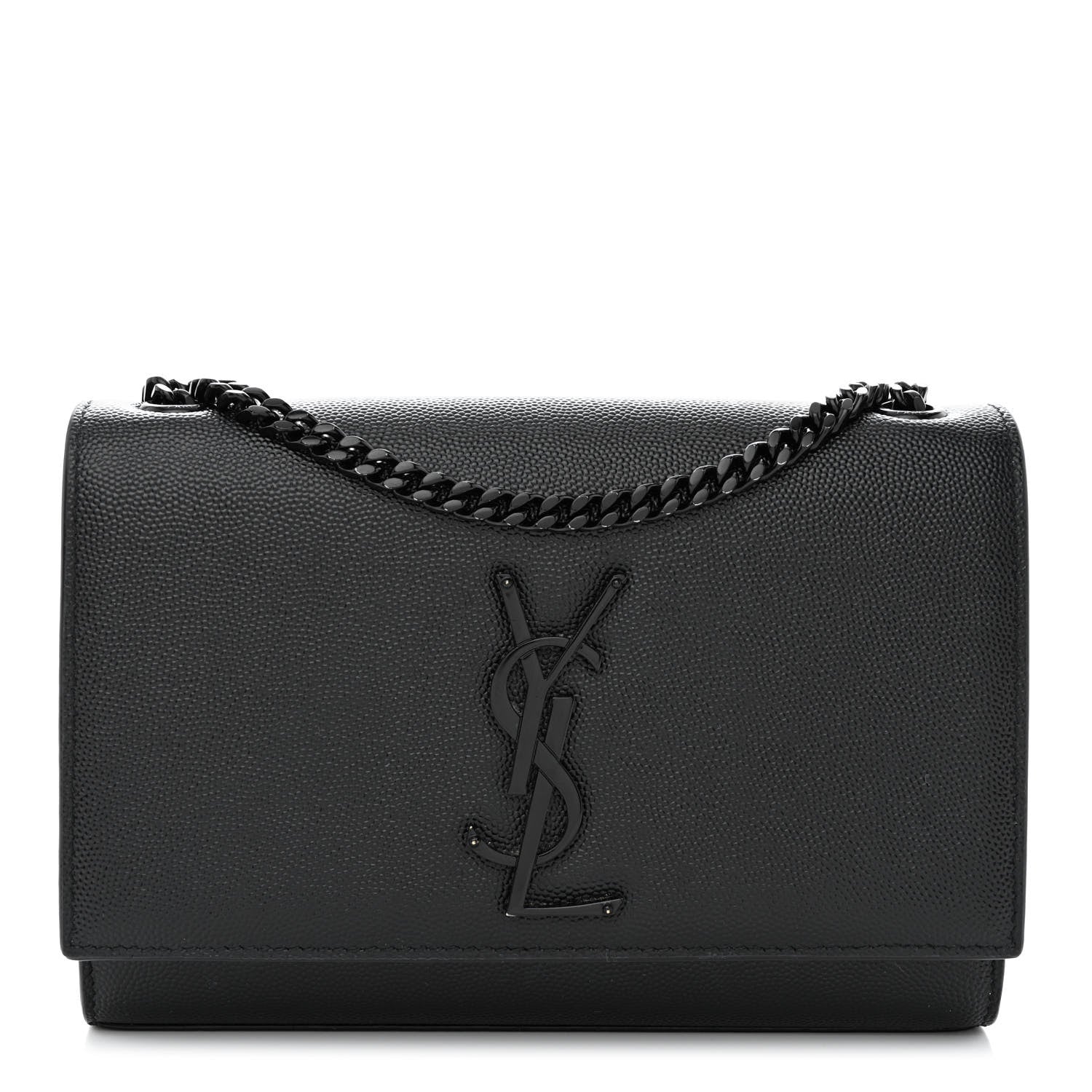 Saint Laurent Grain De Poudre Small Monogram Monochrome Kate Satchel Black 1 of 10