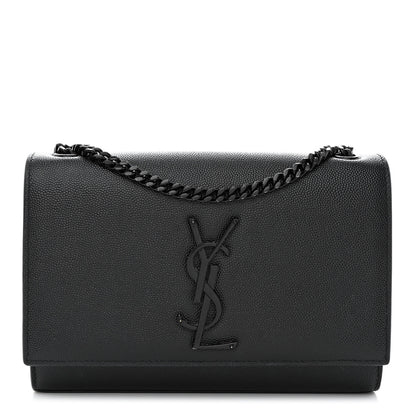 Saint Laurent Grain De Poudre Small Monogram Monochrome Kate Satchel Black 1 of 10