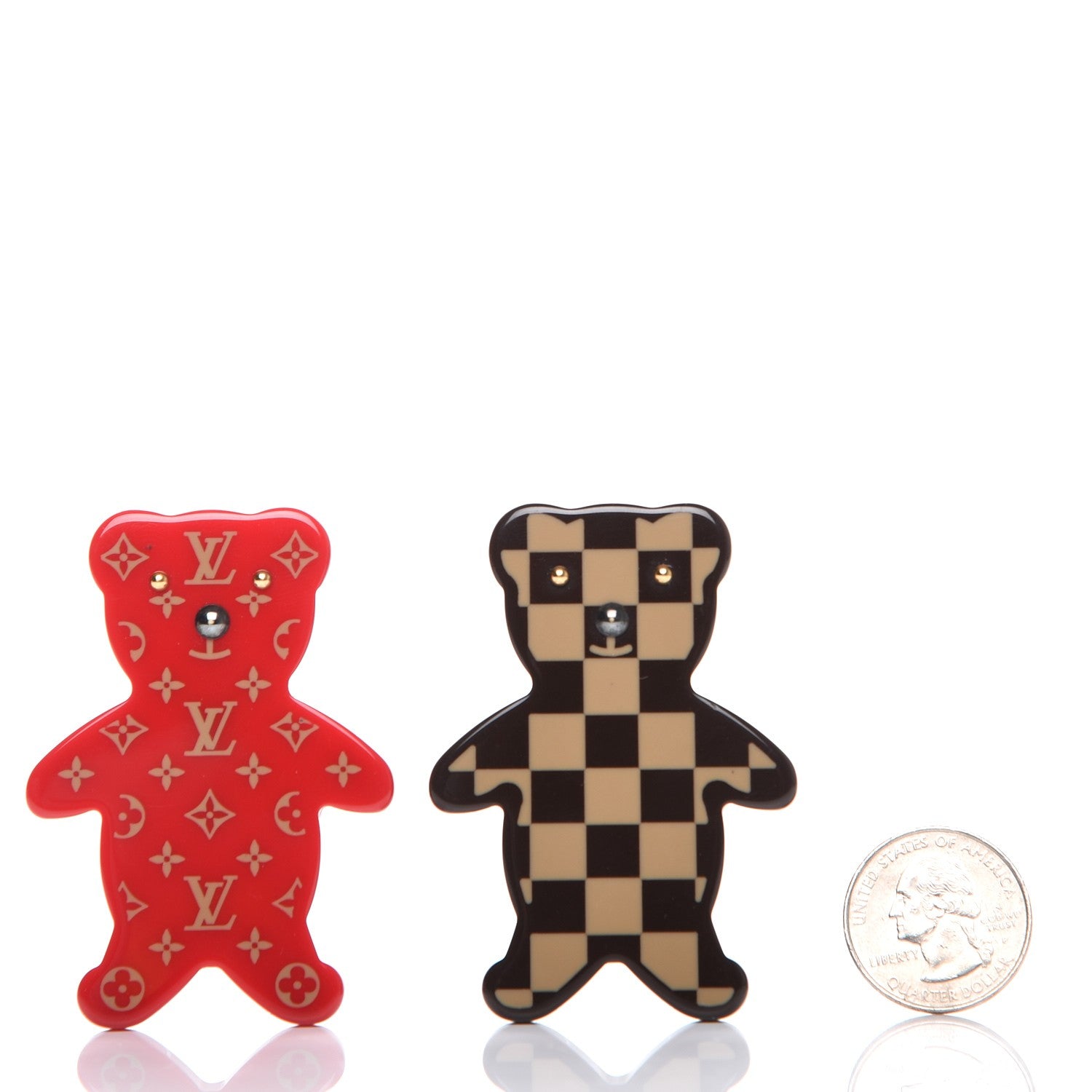 Louis Vuitton Teddy Bear Nonours Pin Brooch Set 2 of 8