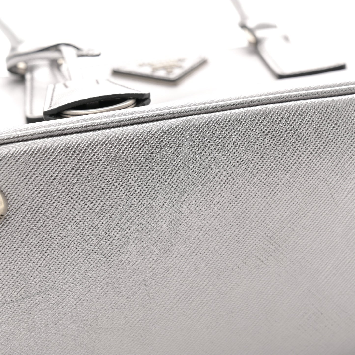 Saffiano Lux Small Galleria Double Zip Tote Cromo