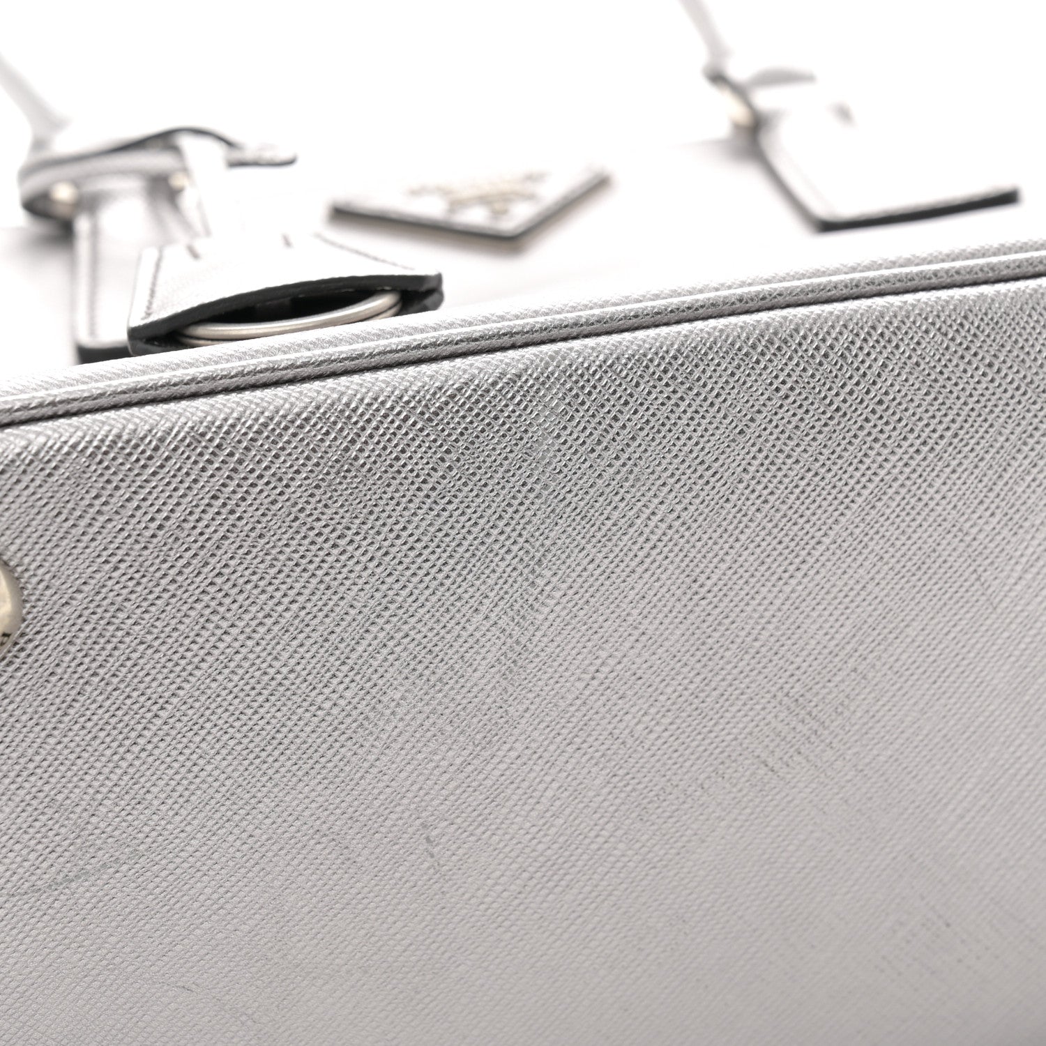 Prada Saffiano Lux Small Galleria Double Zip Tote Cromo 11 of 11