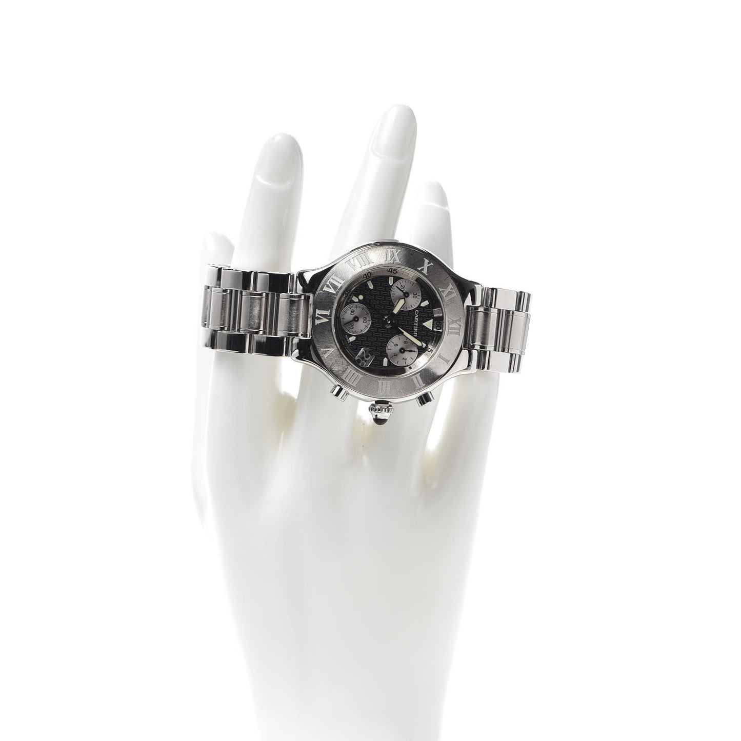 Stainless Steel 38mm Must de 21 Chronograph Quartz Watch Black