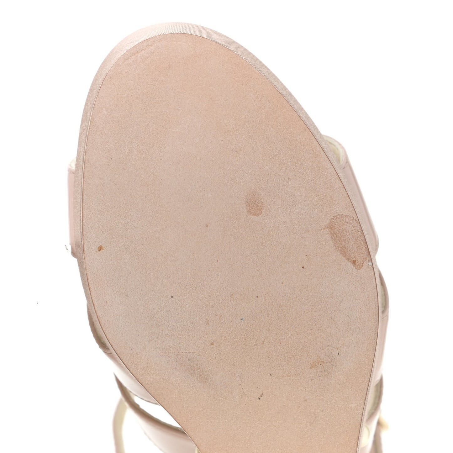 Patent Calfskin Pearl CC Wedge Sandals 39 Light Pink