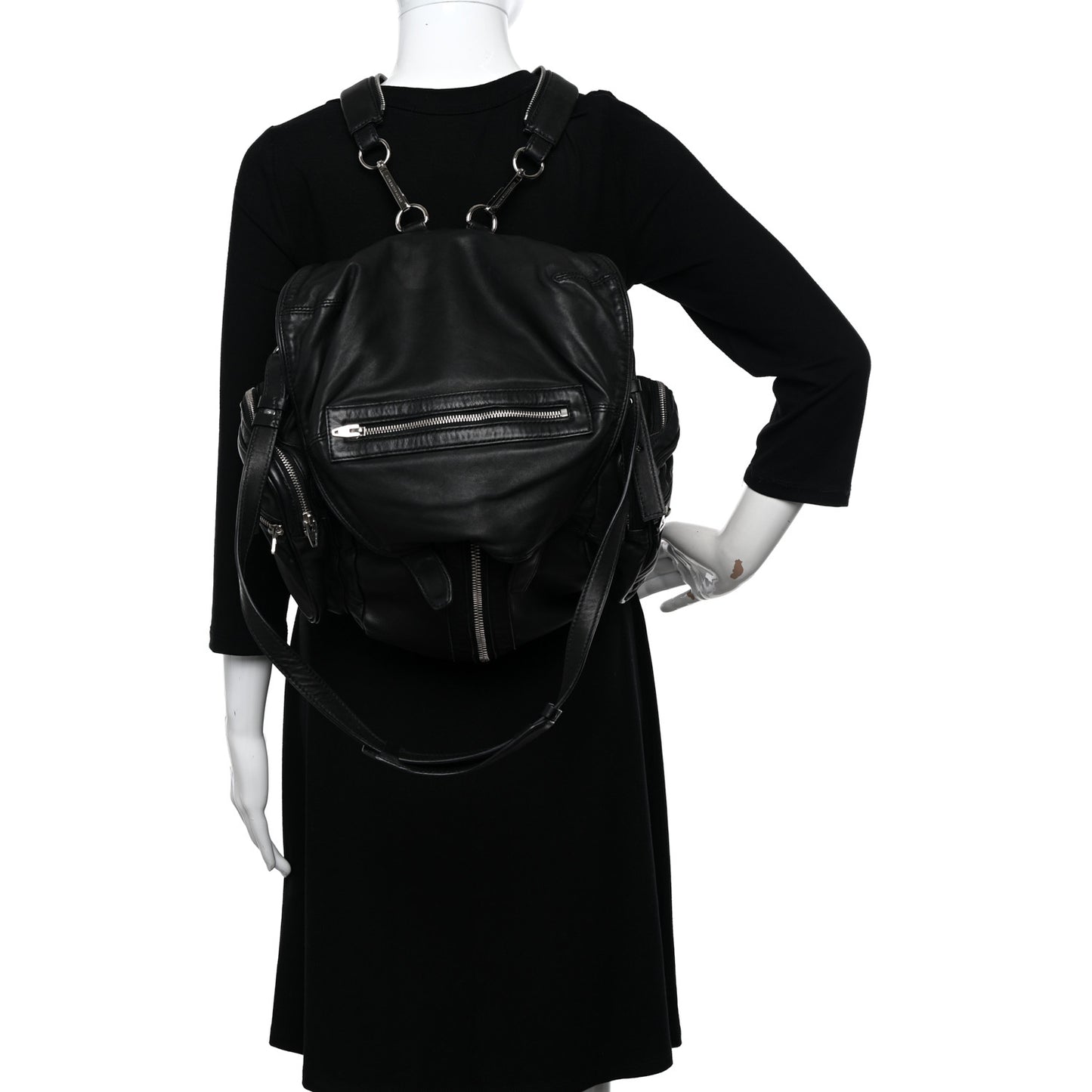 Lambskin Marti Backpack Bag Washed Black Rhodium Hardware