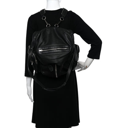 Alexander Wang Lambskin Marti Backpack Bag Washed Black Rhodium Hardware 2 of 9