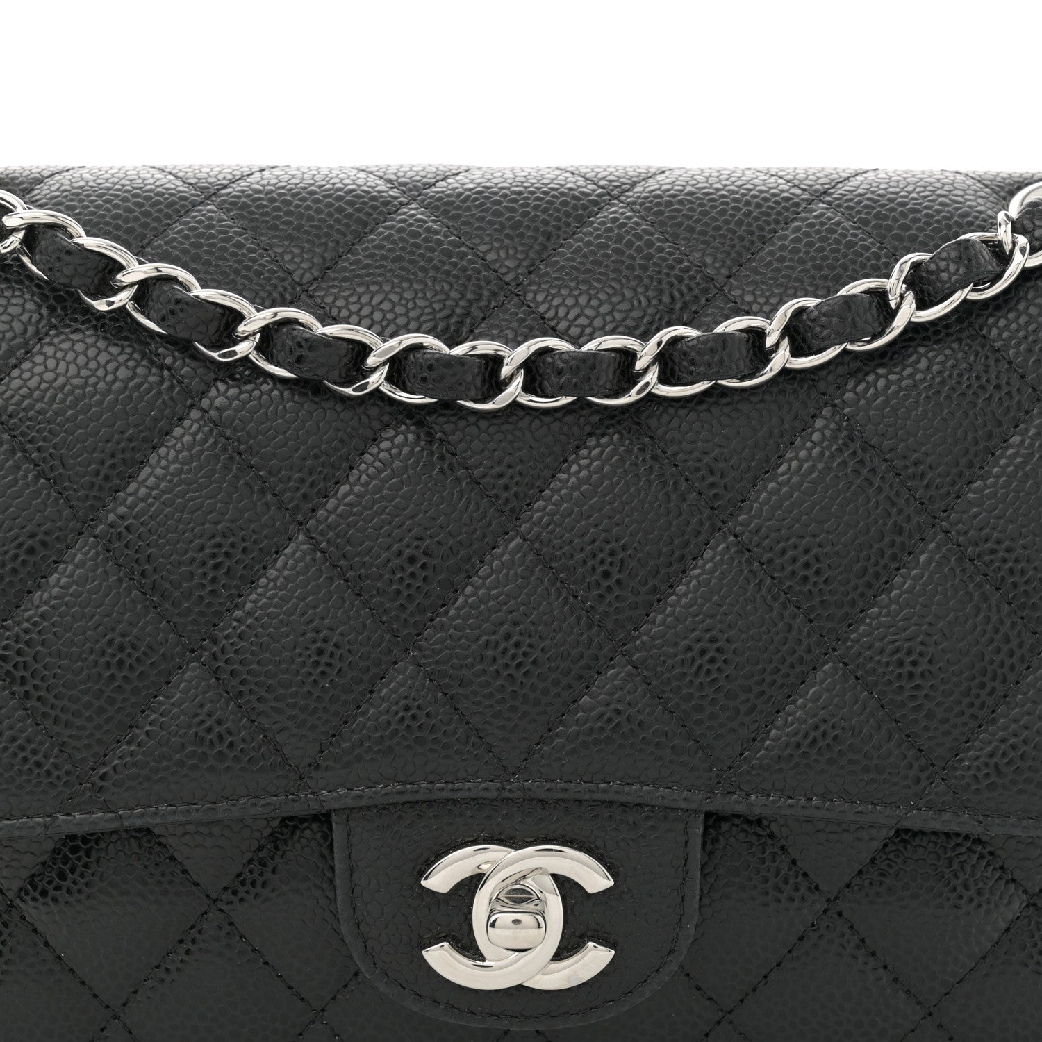 Chanel Caviar Quilted Medium Double Flap Black 8 of 10