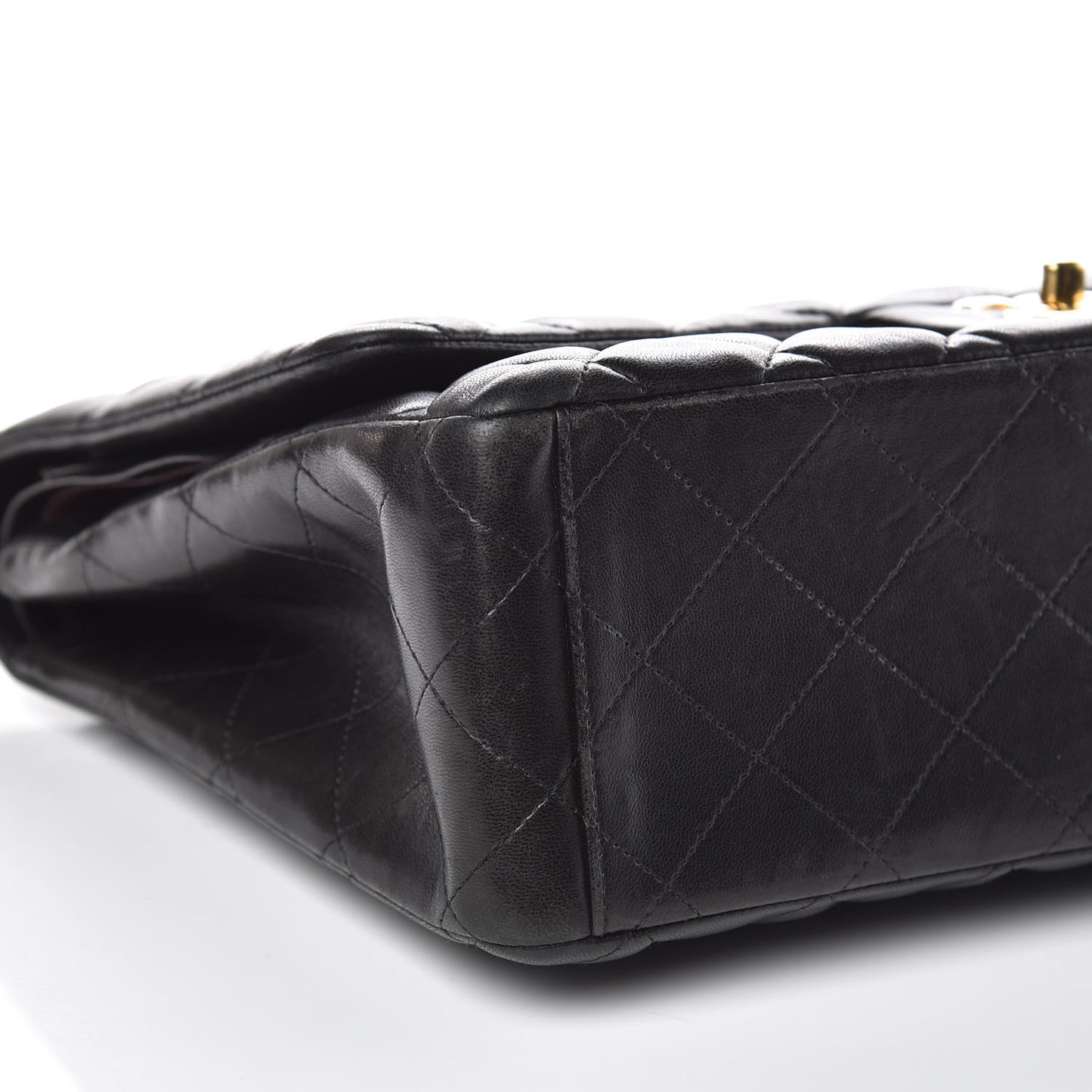 Lambskin Quilted Maxi Double Flap Black