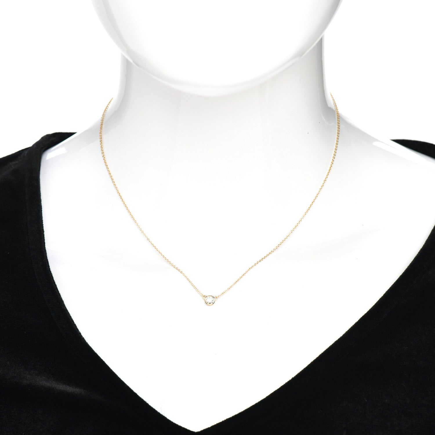 Tiffany 18K Yellow Gold Diamond .15ct Elsa Peretti Diamonds by the Yard Pendant Necklace 2 of 4