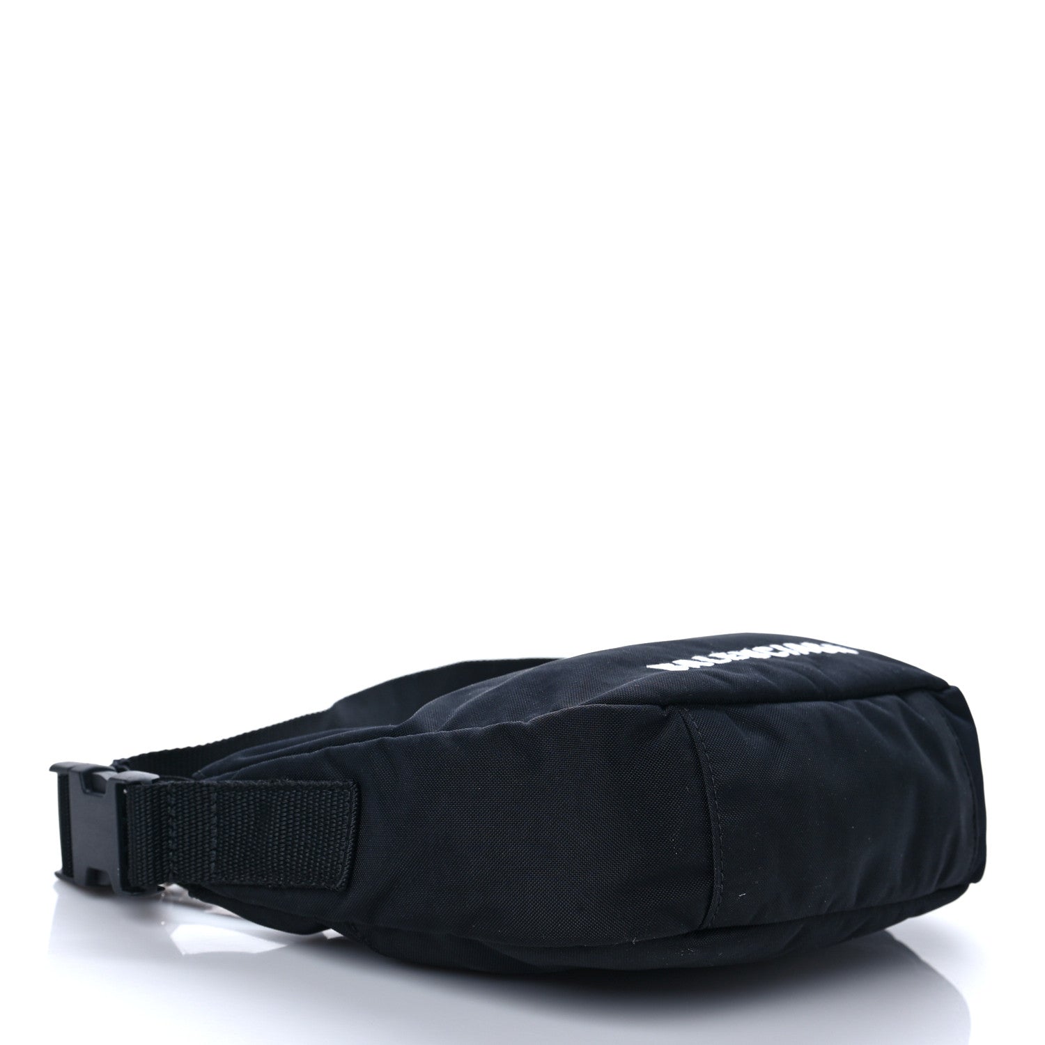 Balenciaga Recycled Sport Nylon Logo Embroidered Wheel Sling Bag Black White 4 of 7