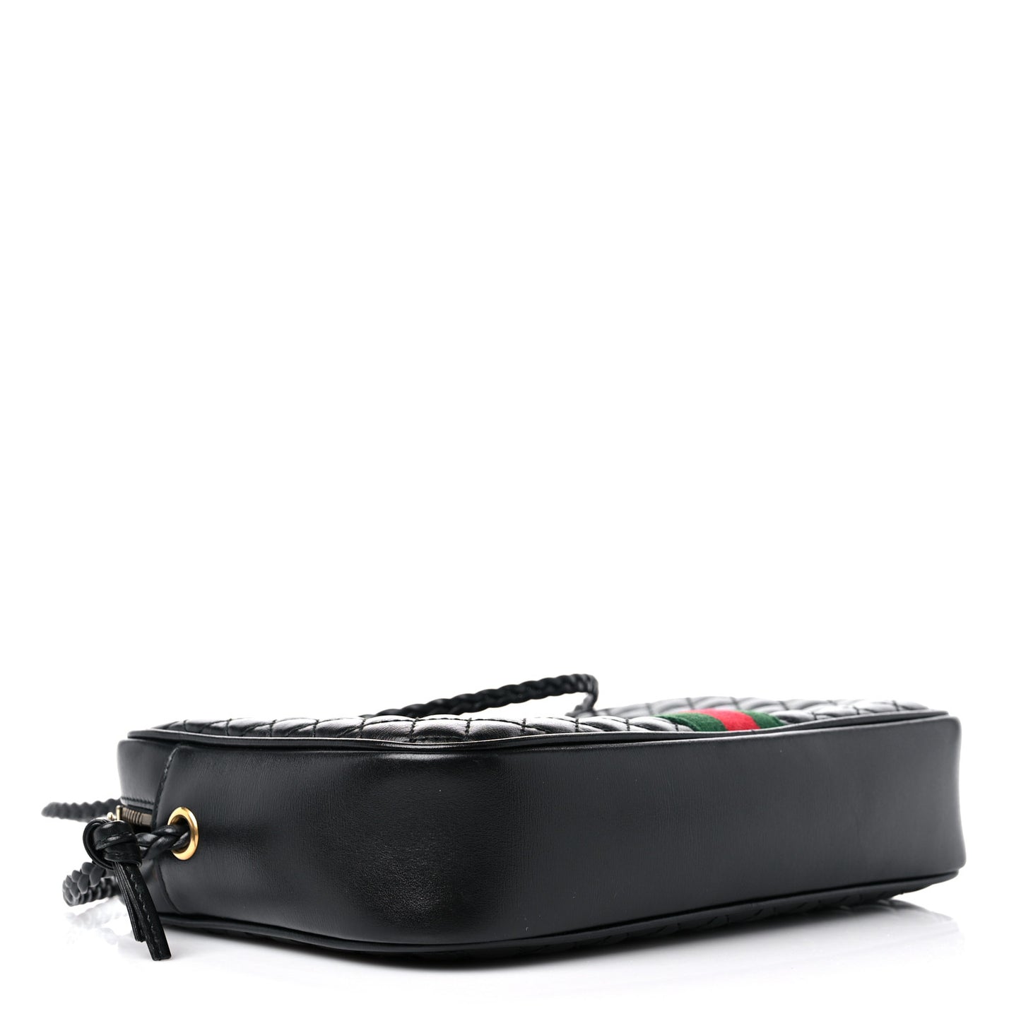 Calfskin Web Trapuntata Small GG Shoulder Bag Black