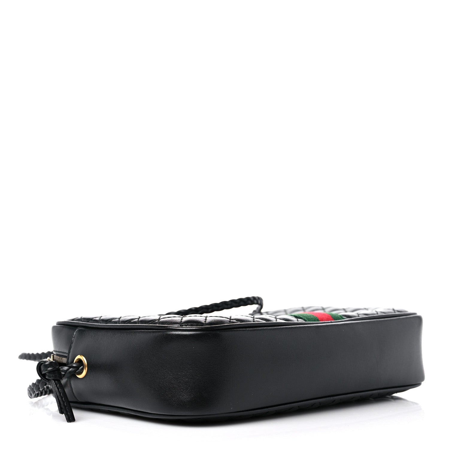 Gucci Calfskin Web Trapuntata Small GG Shoulder Bag Black 4 of 9