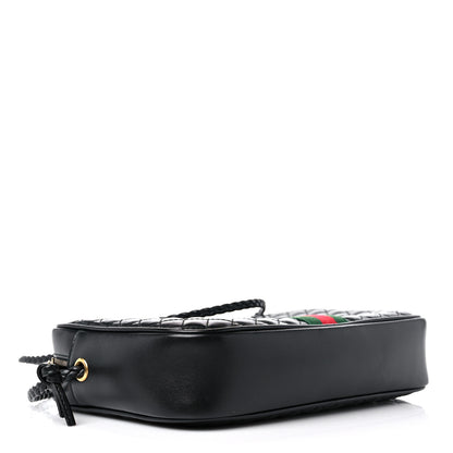 Gucci Calfskin Web Trapuntata Small GG Shoulder Bag Black 4 of 9