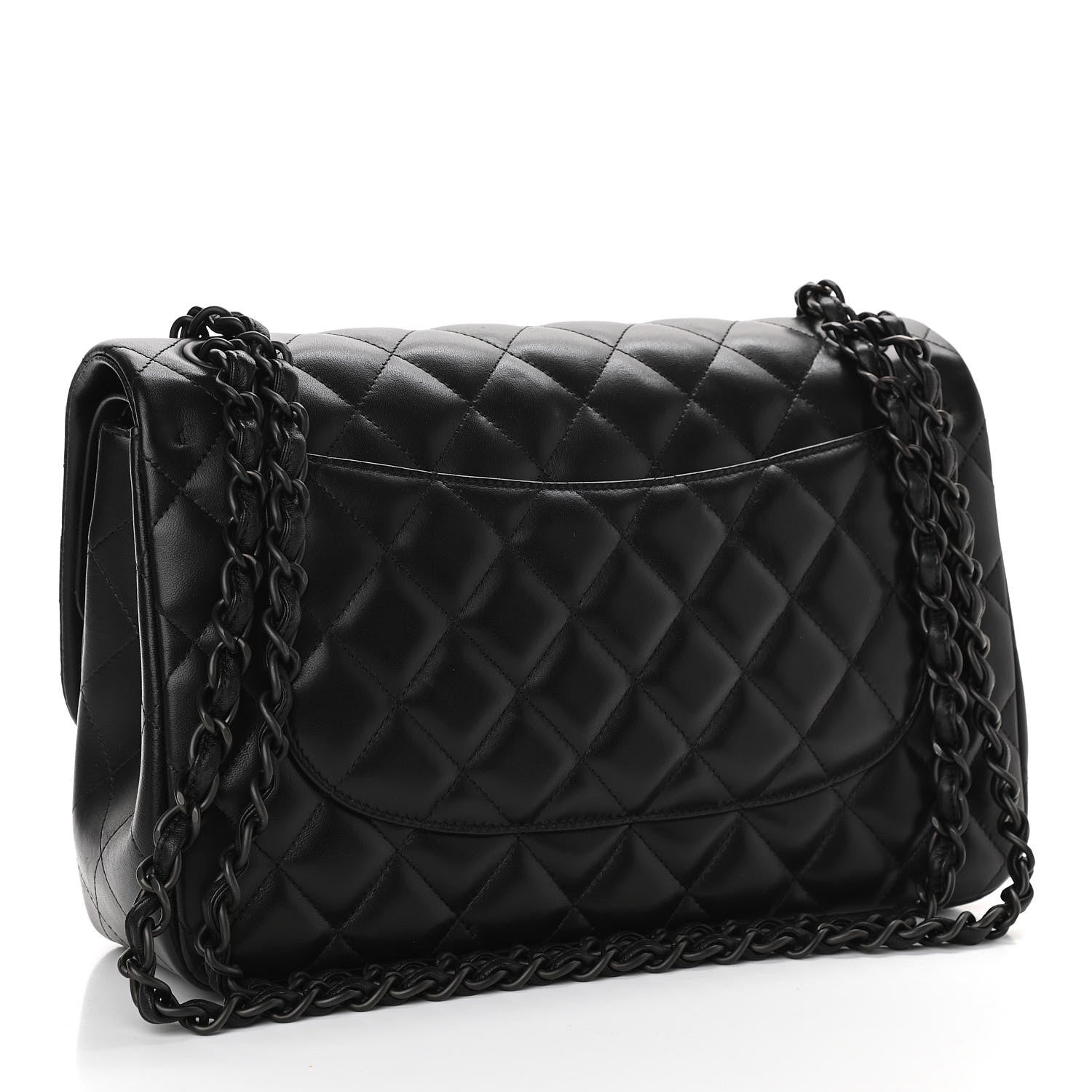 Chanel Lambskin Quilted Jumbo Double Flap So Black 3 of 11