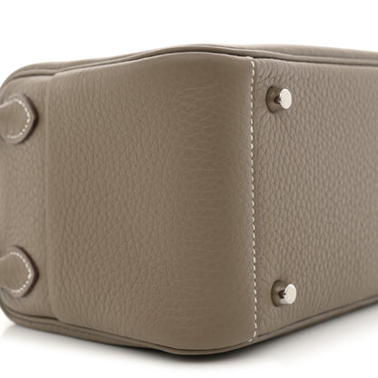 Hermes Taurillon Clemence Mini Lindy 20 Etoupe 9 of 11