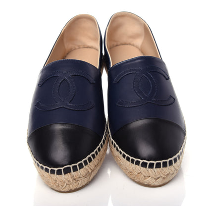 Chanel Lambskin CC Espadrilles 39 Navy Black 5 of 12