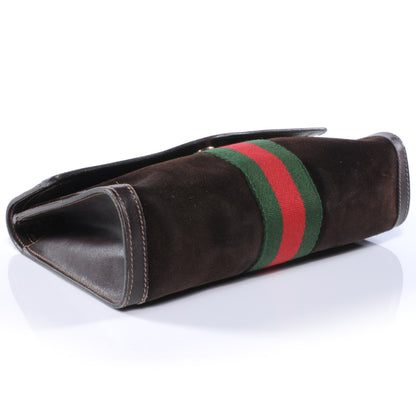 Gucci Suede Web Clutch Brown 3 of 6