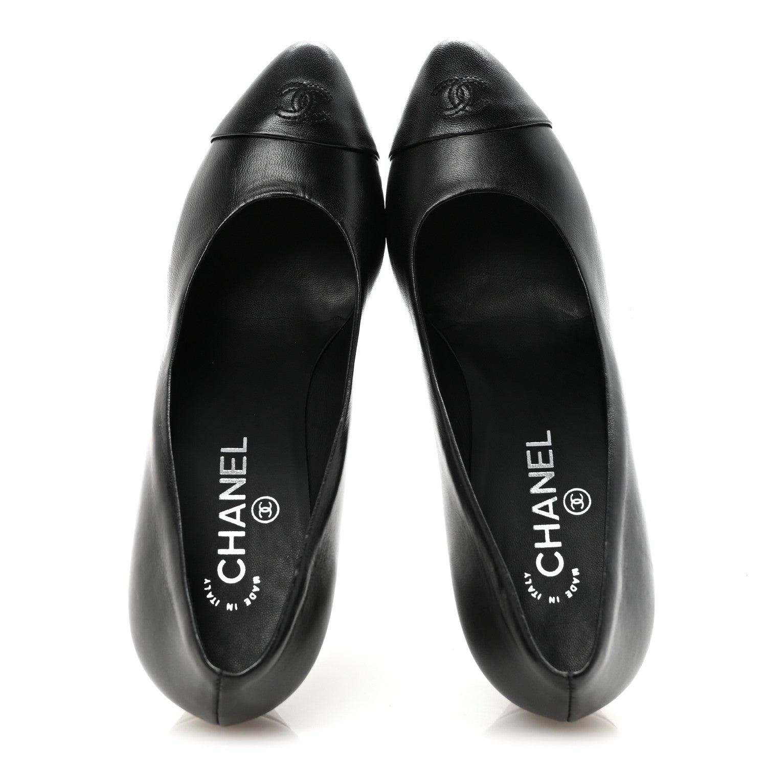 Chanel Lambskin CC Cap Toe Platform Chain Pumps 40 Black 4 of 20