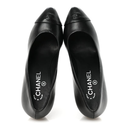 Chanel Lambskin CC Cap Toe Platform Chain Pumps 40 Black 4 of 20