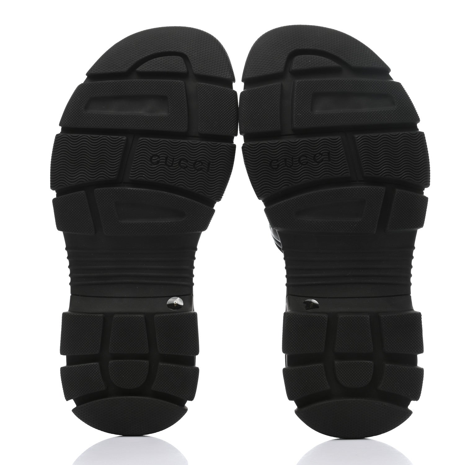 Gucci Nappa Grosgrain Logo Mens Velcro Chunky Slide Sandals 8 Black 5 of 7