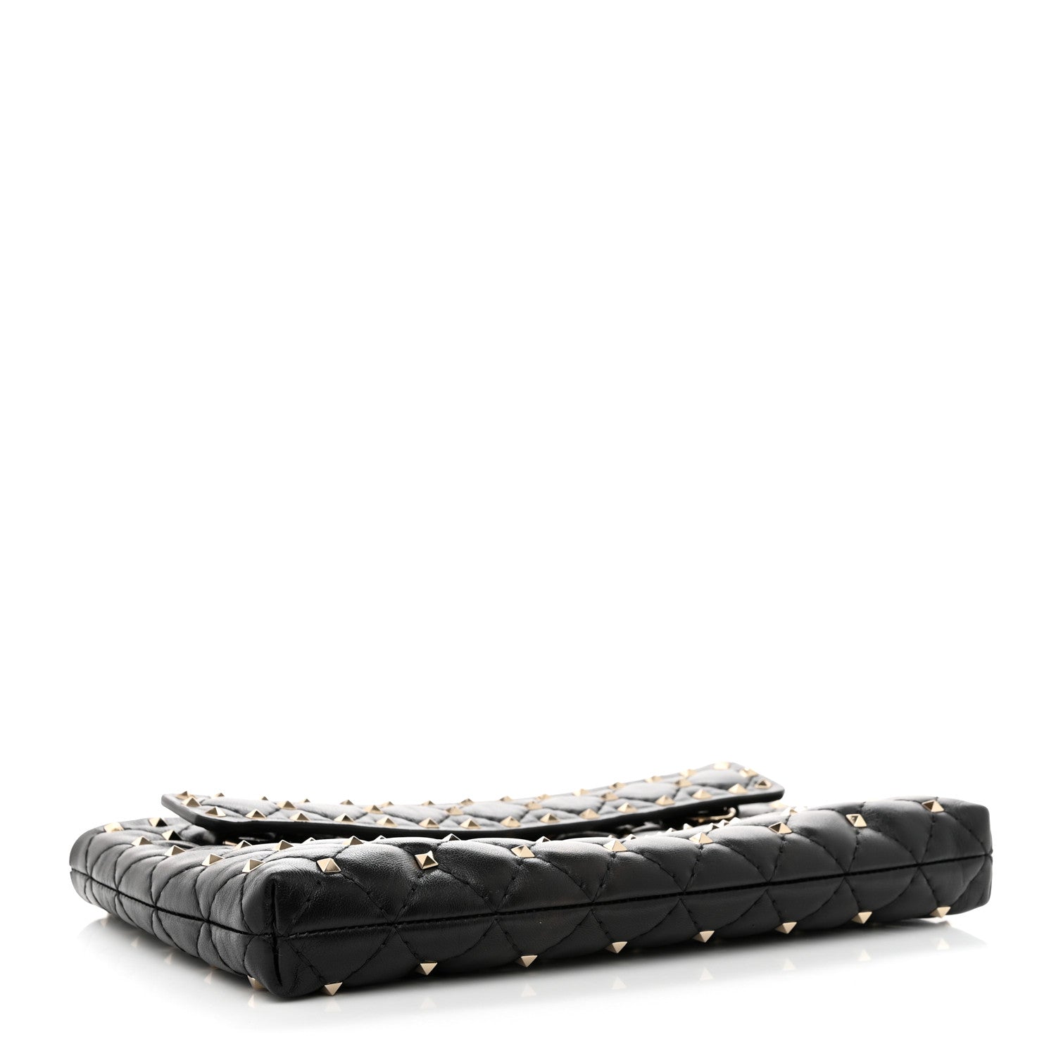 Valentino Garavani Nappa Rockstud Spike Side Slip Zip Clutch Black 4 of 7
