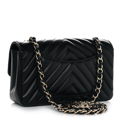 Chanel Lambskin Chevron Quilted Mini Rectangular Flap Black 3 of 12
