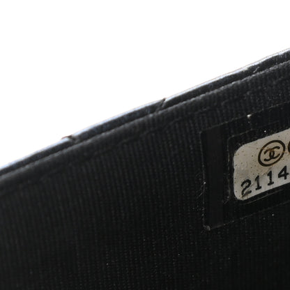 Chanel Metallic Calfskin Quilted Boy Wallet On Chain WOC Navy Blue 7 of 11