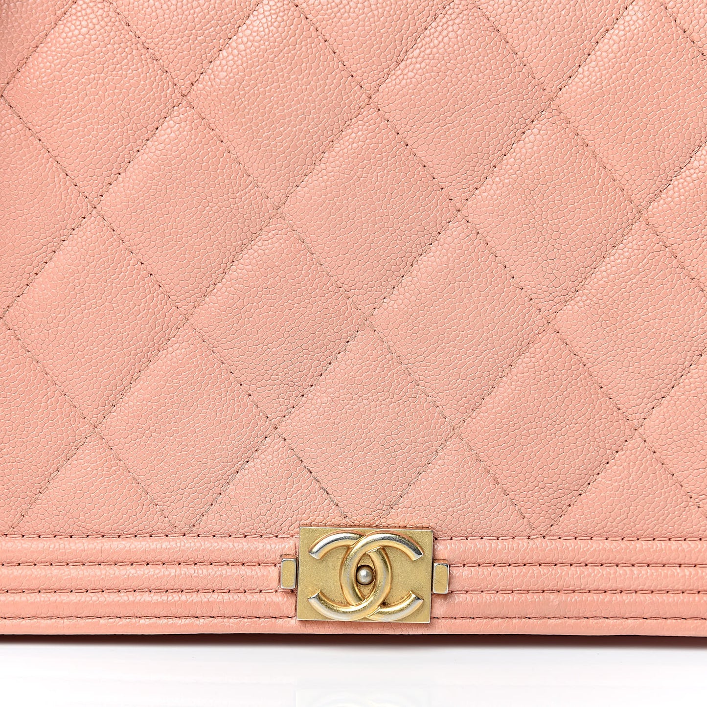 Caviar Quilted Boy Wallet On Chain WOC Light Pink