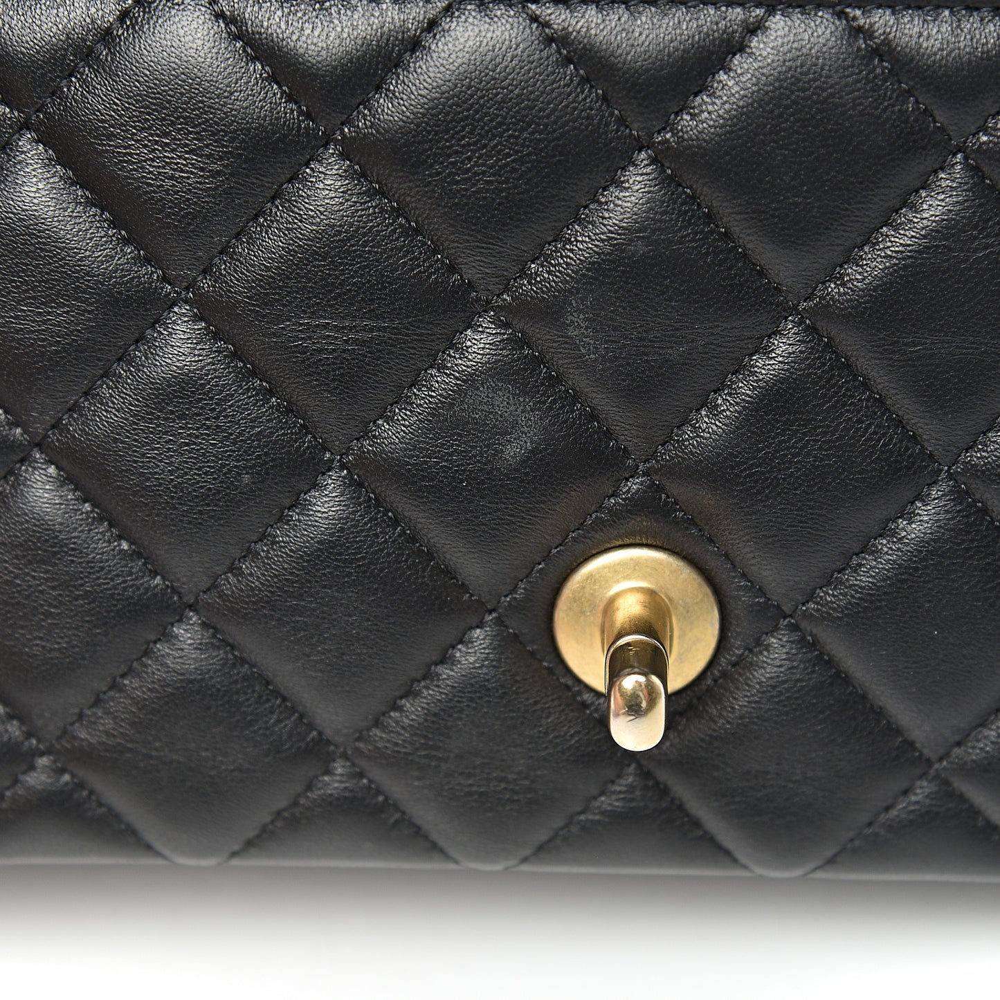 Lambskin Quilted Mini Rectangular Flap Black