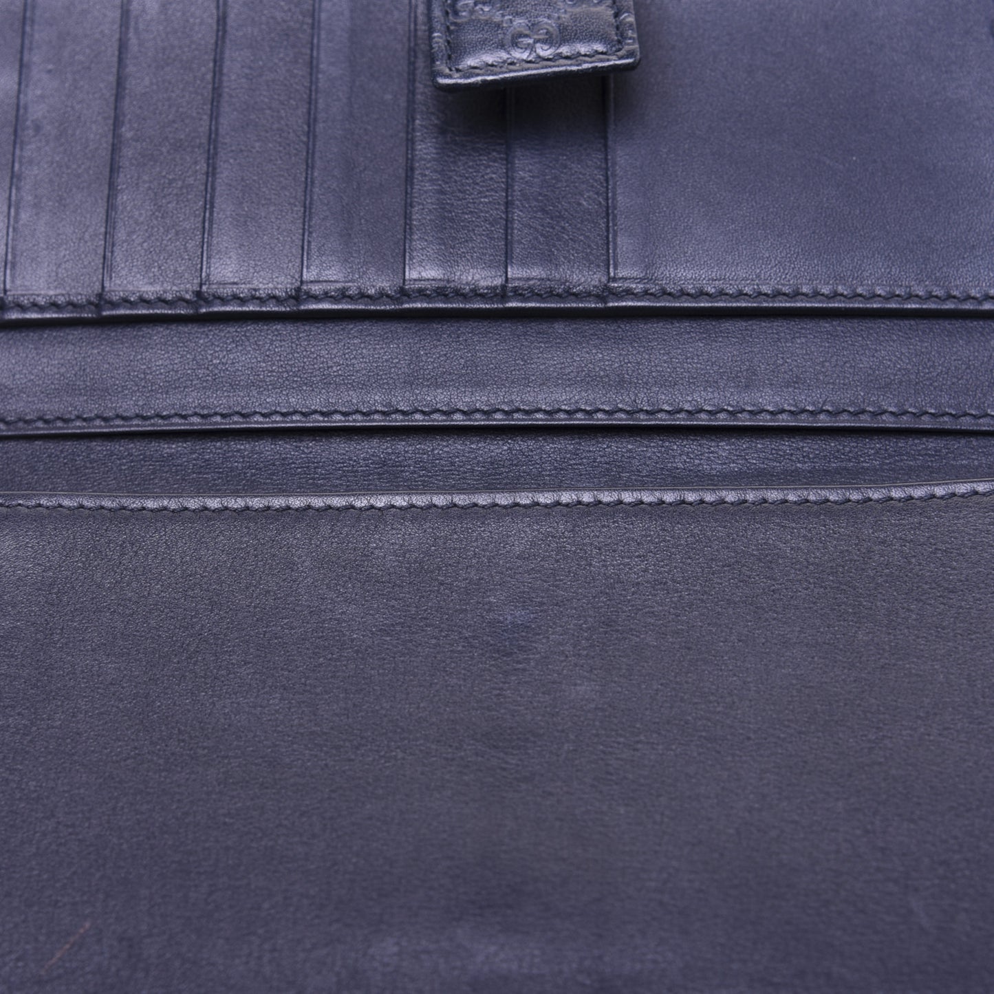 Microguccissima Continental Flap Wallet Navy