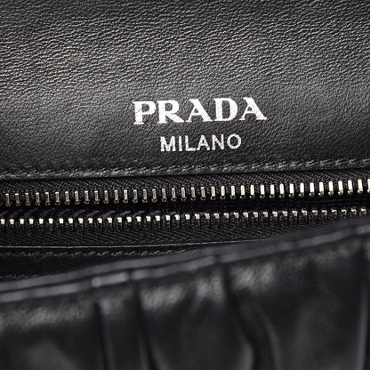 Prada Nappa Gaufre Small Sound Chain Flap Shoulder Bag Black 6 of 9
