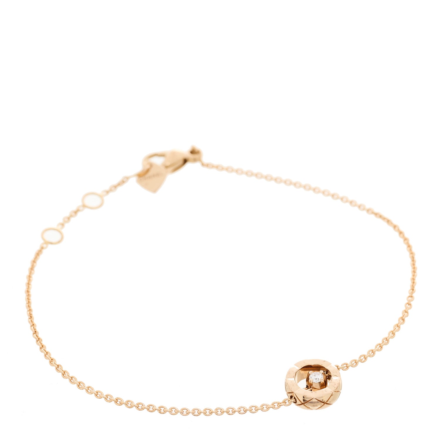 Chanel 18K Beige Gold Diamond Coco Bracelet 1 of 9
