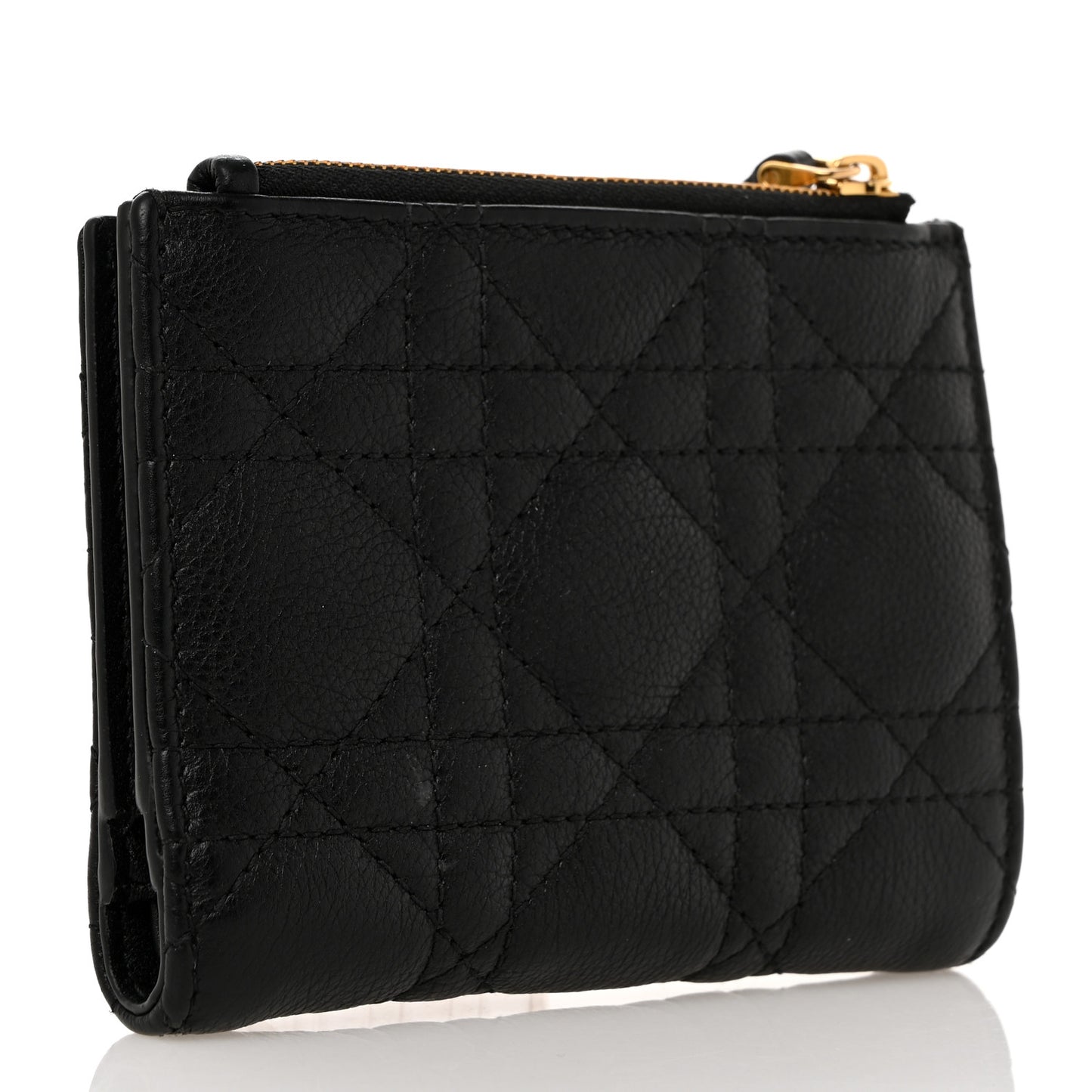 Grained Calfskin Supple Cannage Caro Dahlia Wallet Black