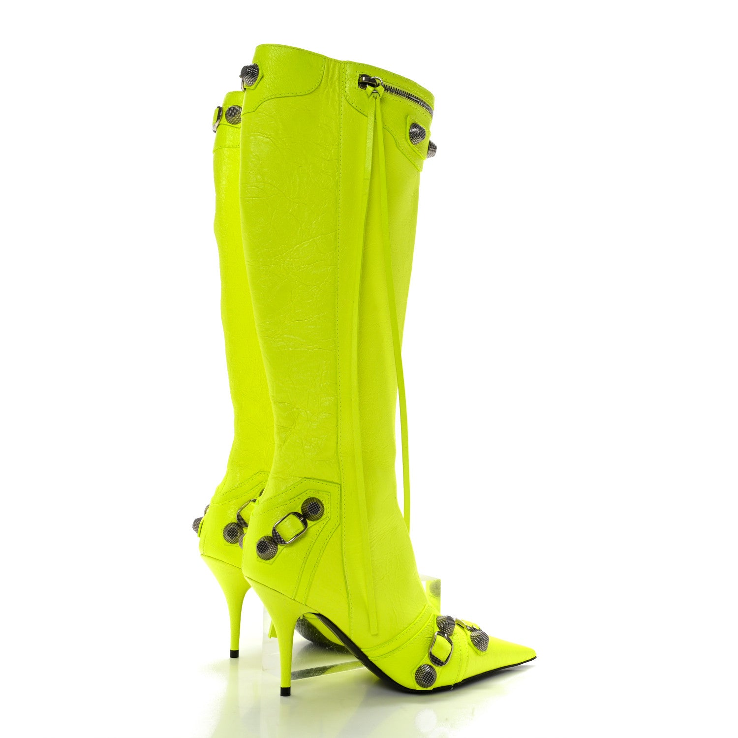 Balenciaga Agneau Arena Cagole 90mm Boots 35.5 Fluo Yellow 4 of 13