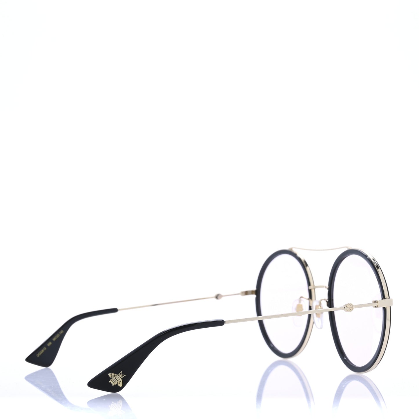 Round Frame Sunglasses GG0061S Black White