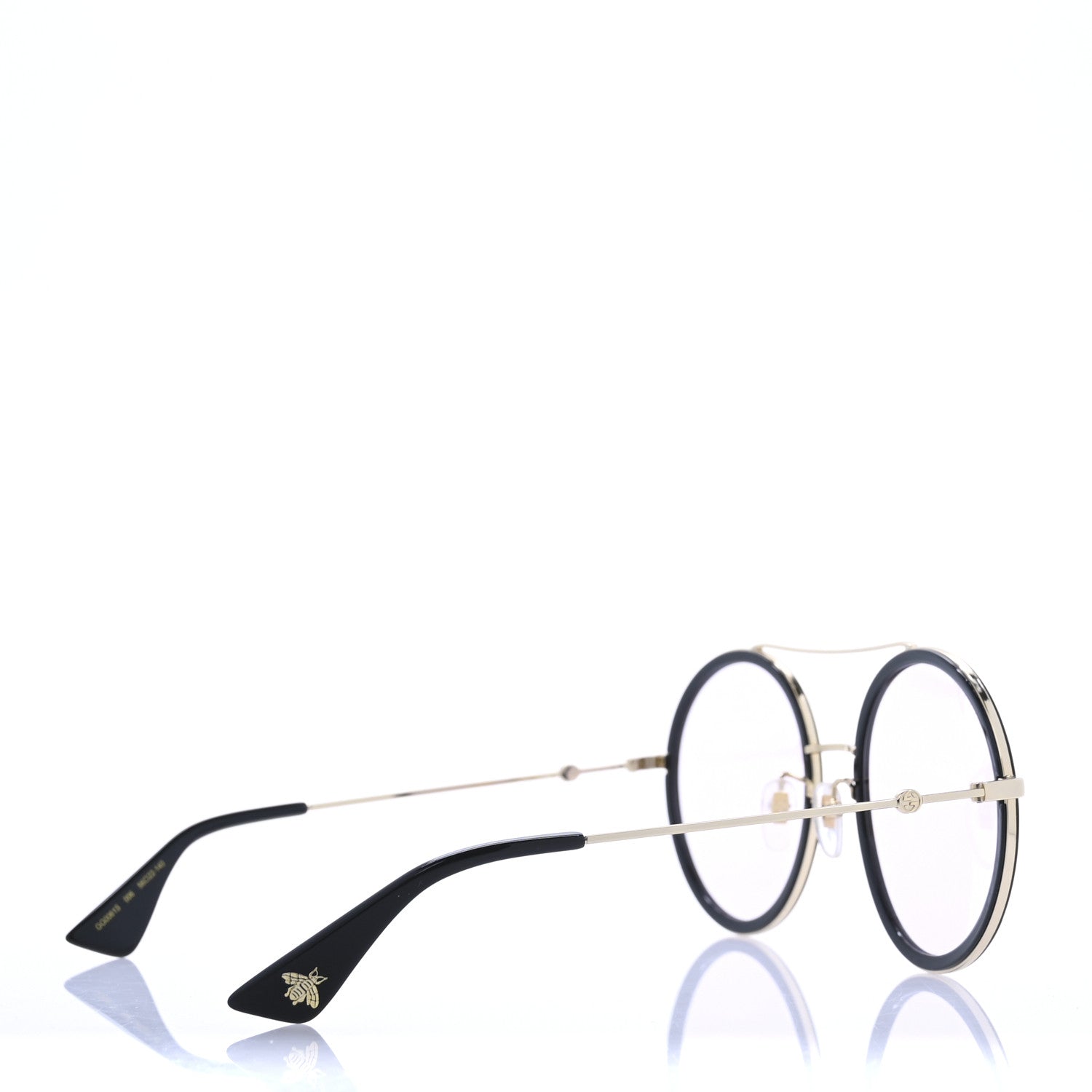 Gucci Round Frame Sunglasses GG0061S Black White 4 of 8