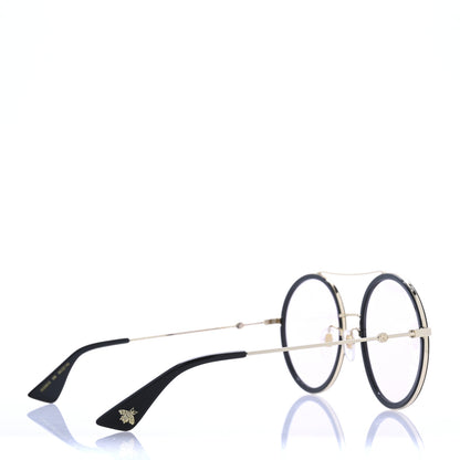 Gucci Round Frame Sunglasses GG0061S Black White 4 of 8