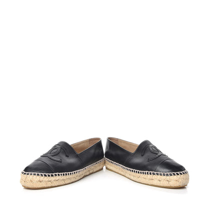 Chanel Lambskin CC Espadrilles 37 Black 6 of 14