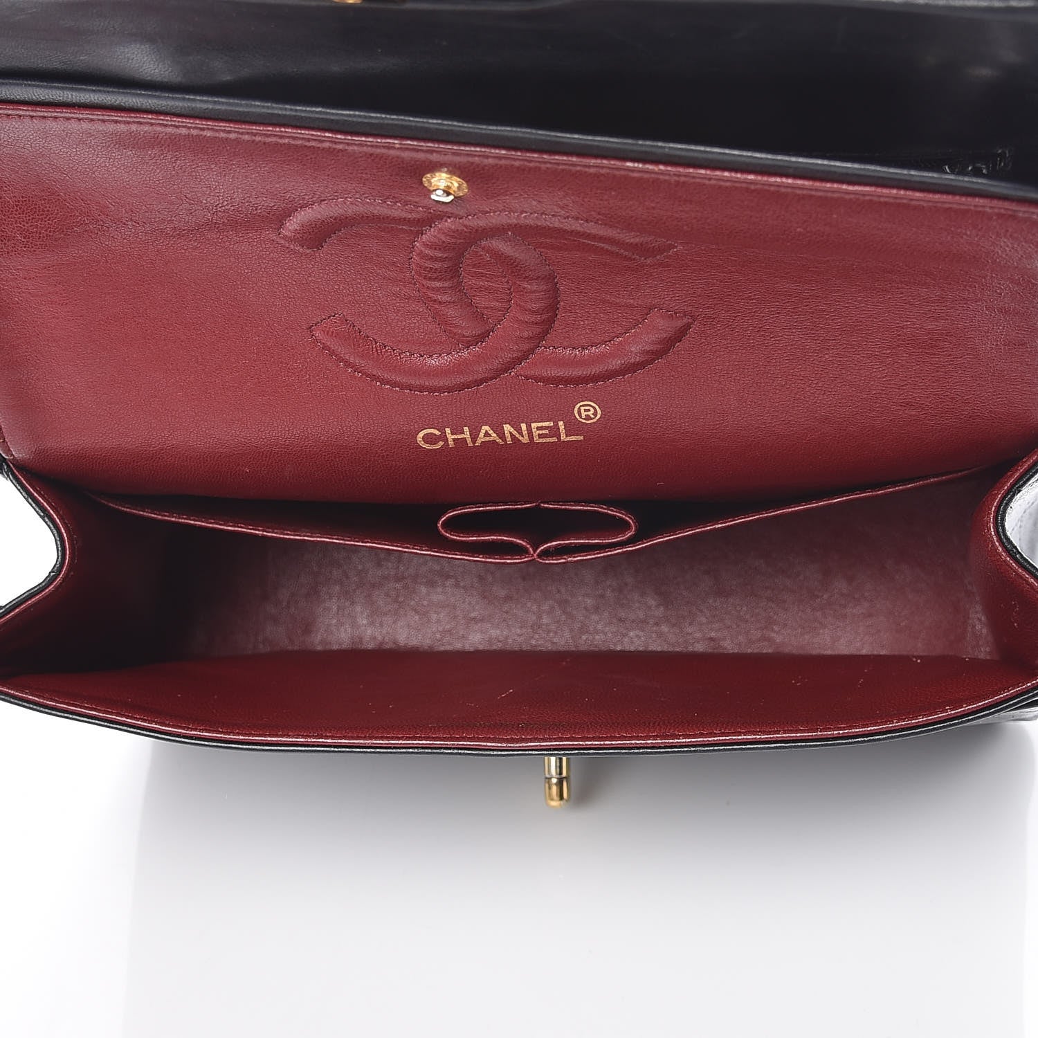 Chanel Lambskin Quilted Medium Double Flap Bag Black 10 of 18