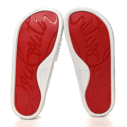 Christian Louboutin Calfskin Donna Studded Pool Fun Platform Flat Slide Sandals 39 White 5 of 9