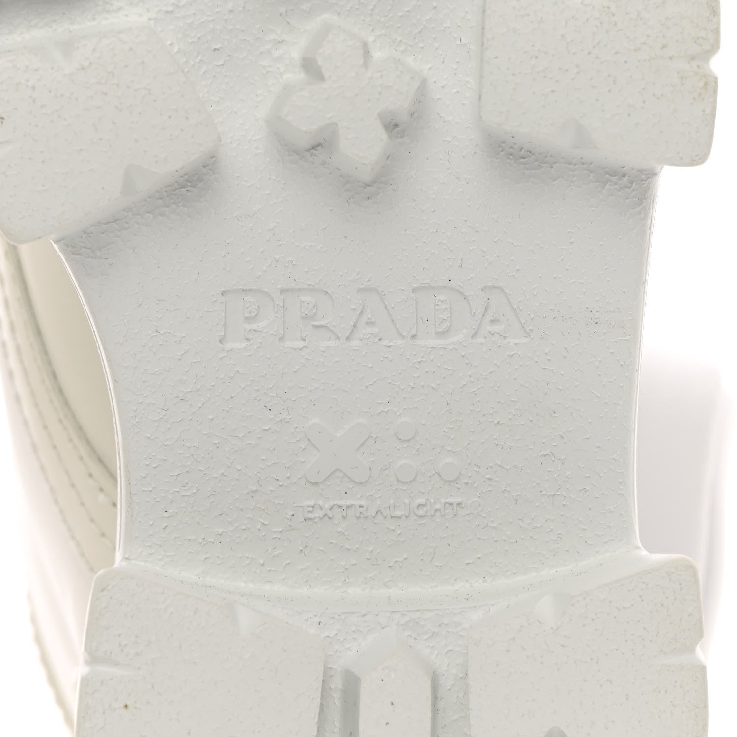 Prada Spazzolato Rois Re-Nylon Metal Triangle Logo Monolith Pouch Pocket 55mm Boots 35 White 6 of 16
