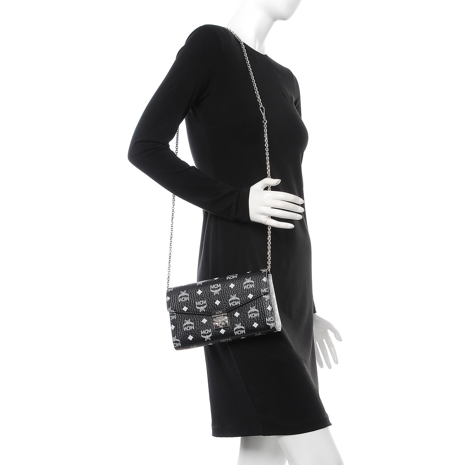 MCM Visetos Patricia Wallet On Chain Black 2 of 7