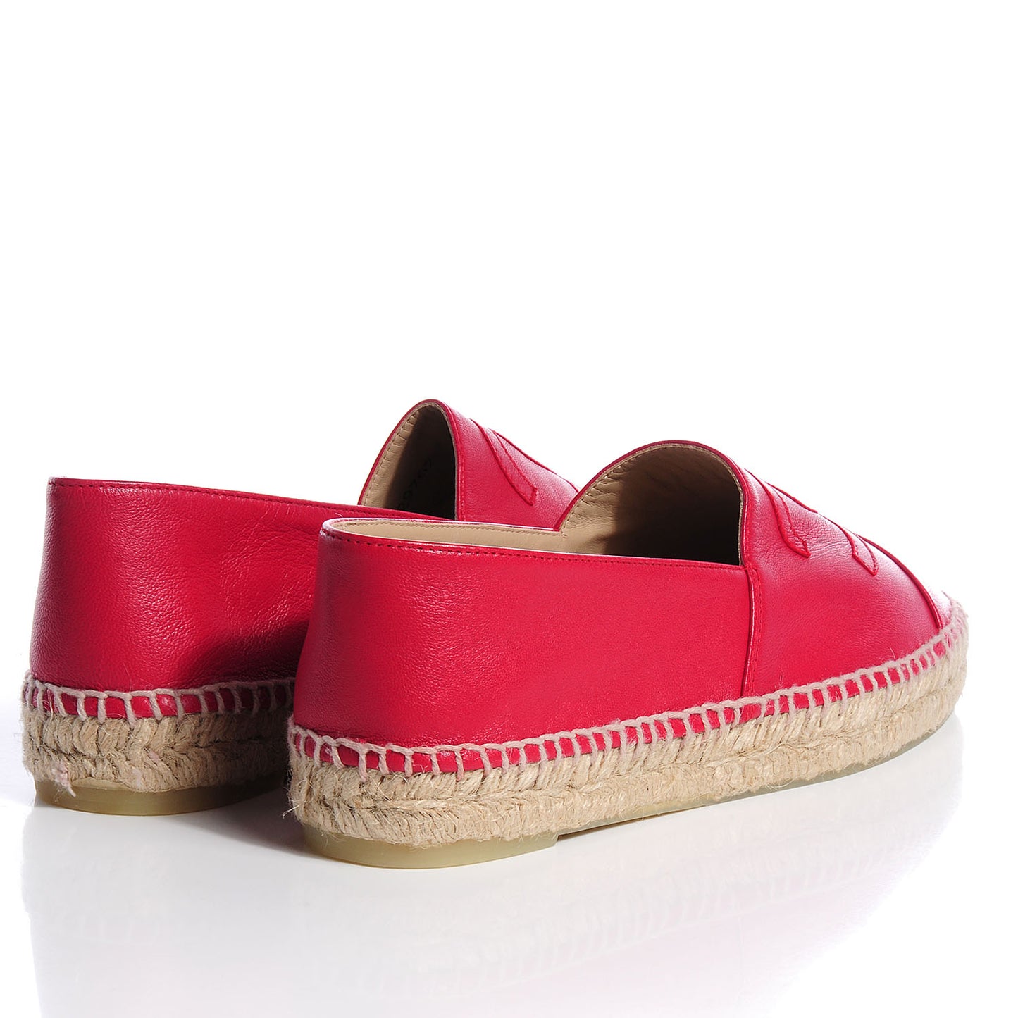 Lambskin CC Espadrilles 38 Red