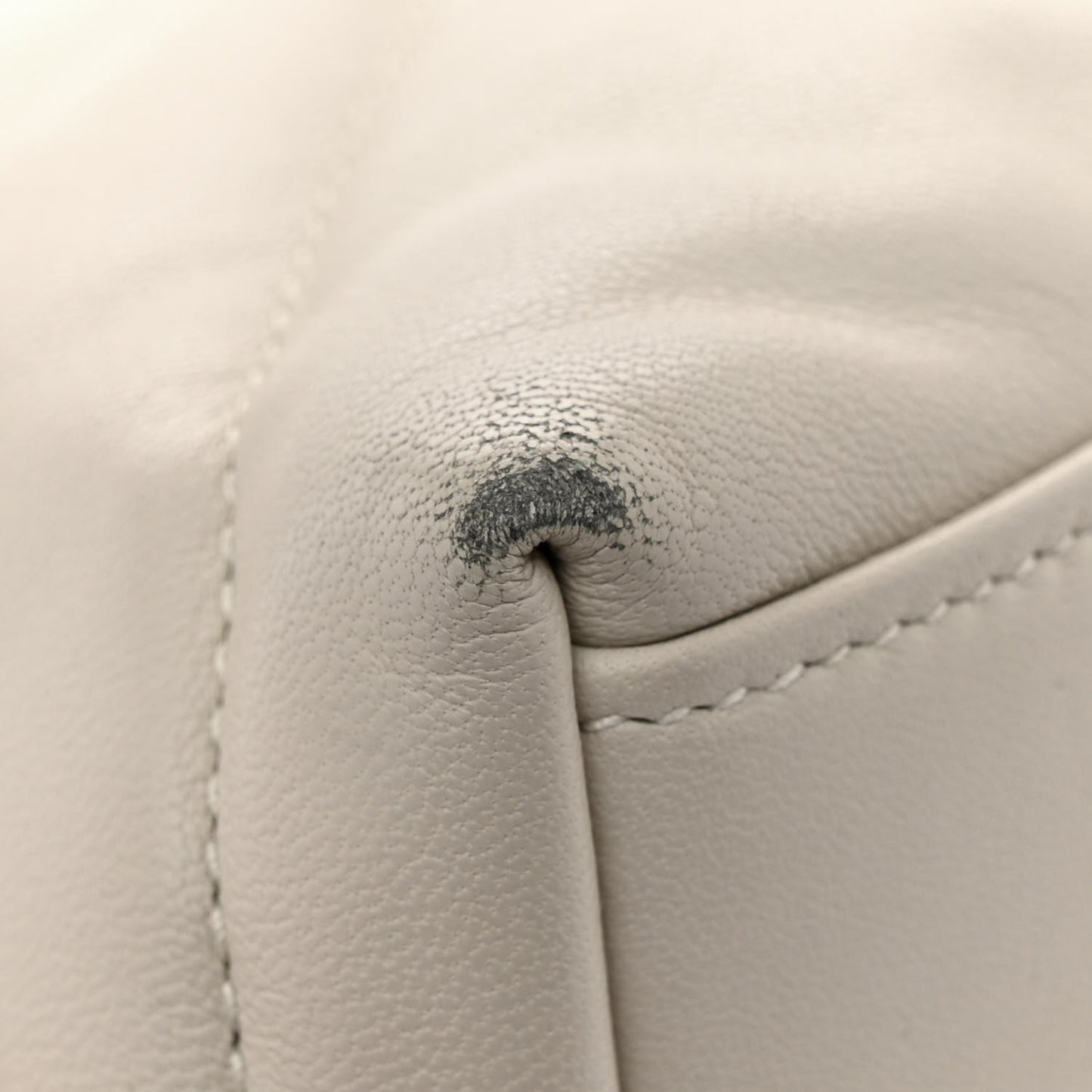 Lambskin Quilted Small Loulou Puffer Monogram Chain Satchel Blanc Vintage