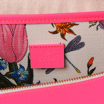 Gucci Canvas Medium Flora Tote Fuchsia 6 of 12