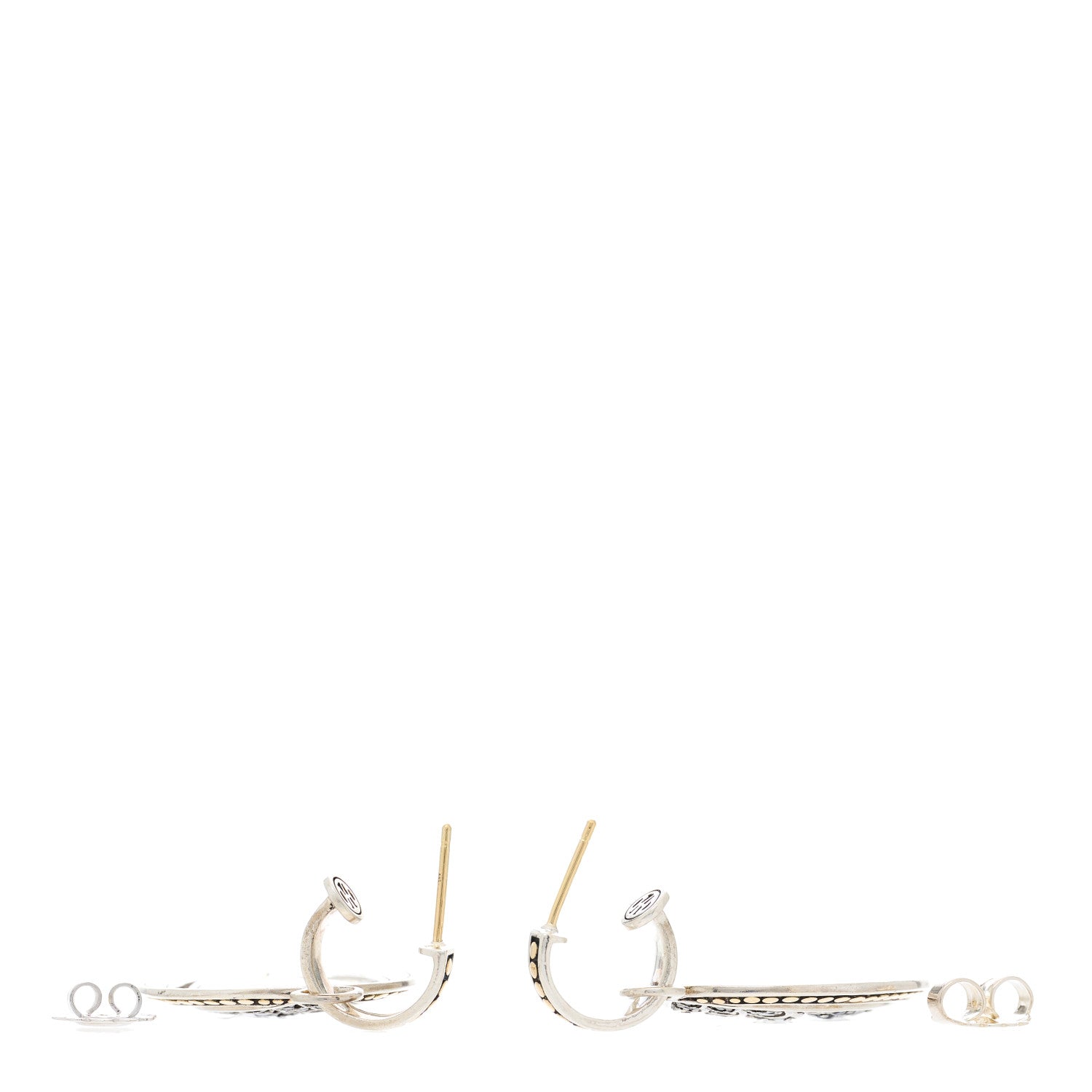 John Hardy Sterling Silver 18K Yellow Gold Black Sapphire Legends Naga Drop Earrings 3 of 5