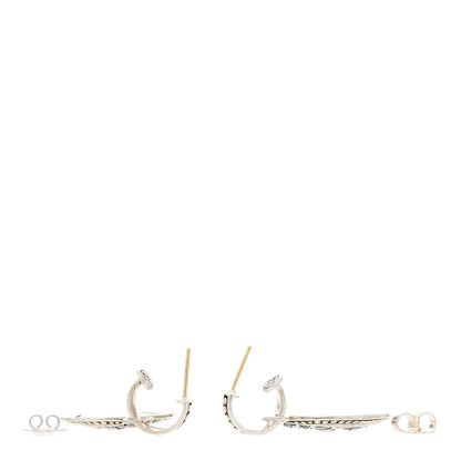 John Hardy Sterling Silver 18K Yellow Gold Black Sapphire Legends Naga Drop Earrings 3 of 5