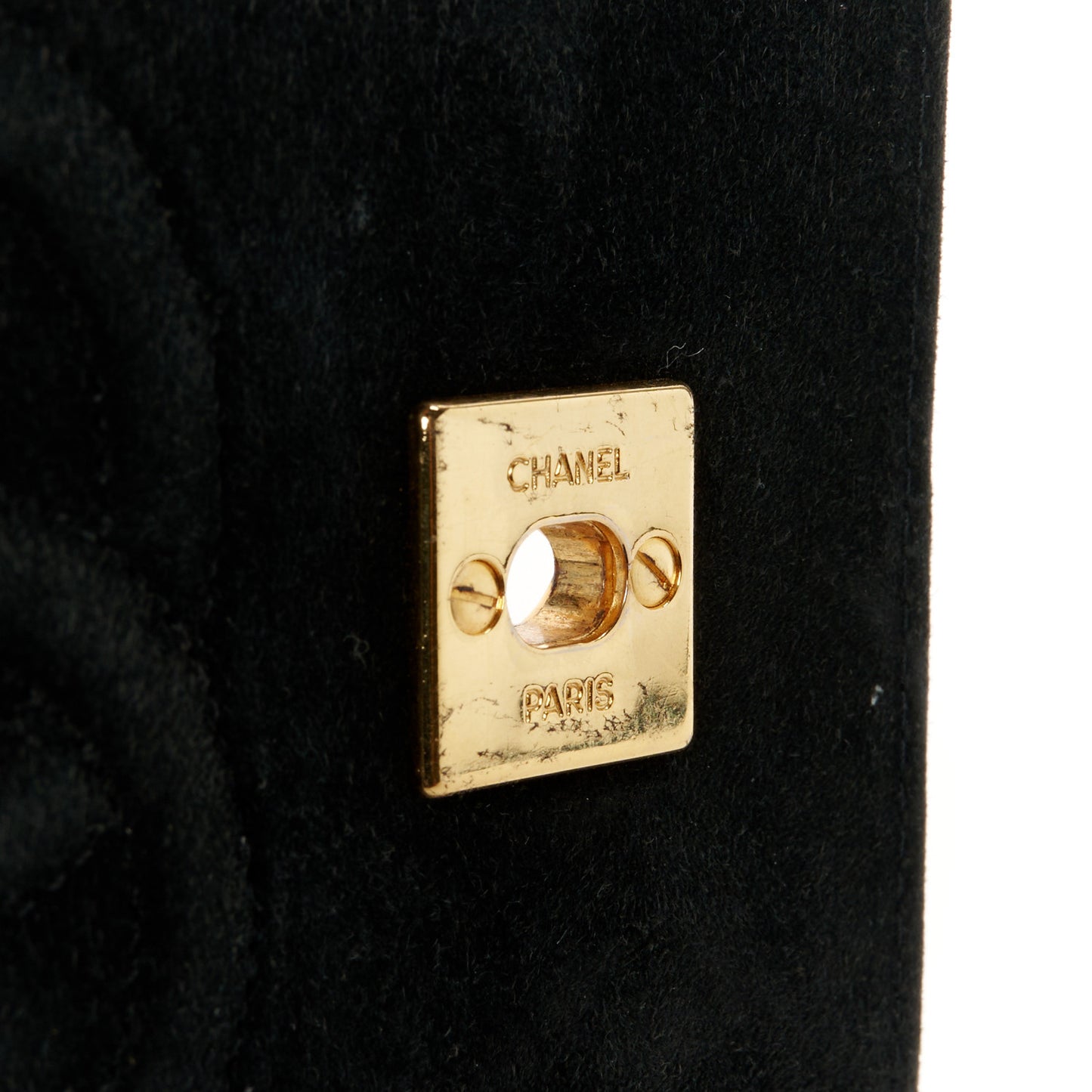 Suede Quilted Mini Flap Black