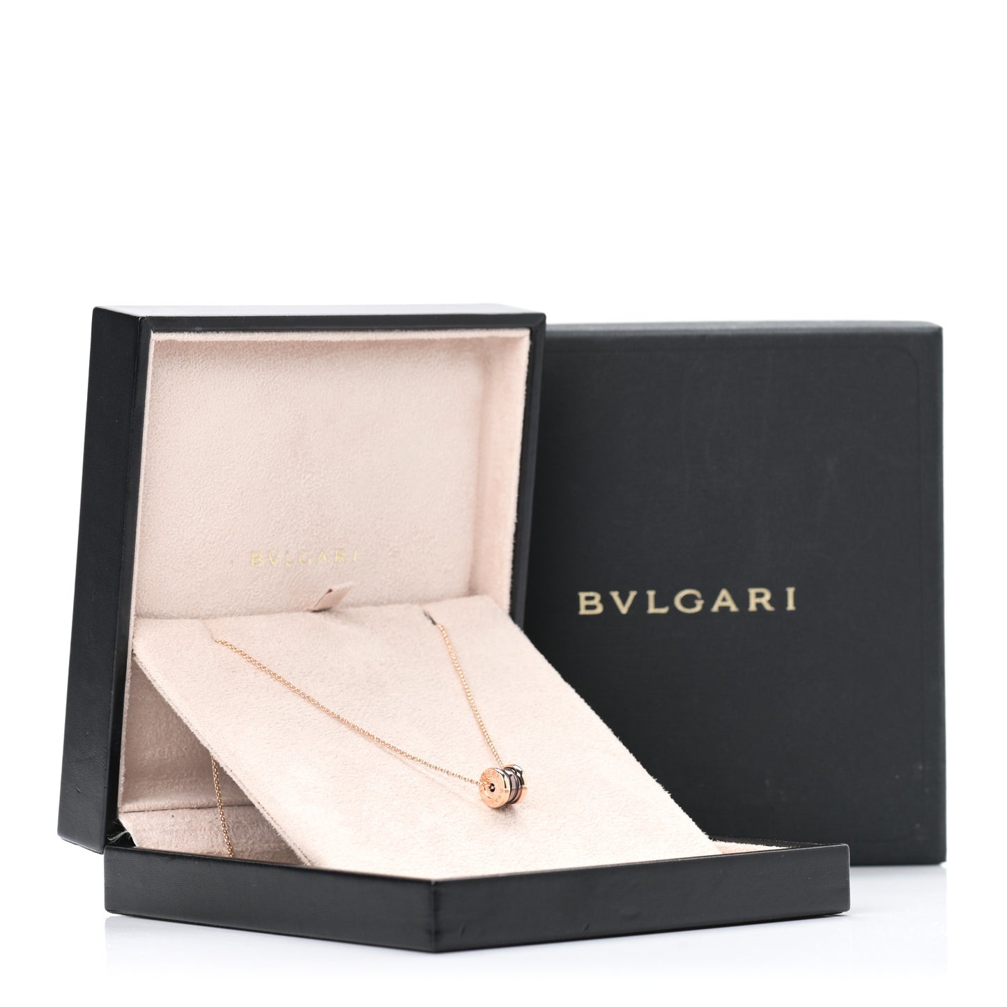 18K Rose Gold Cermet Small B.Zero1 Pendant Necklace