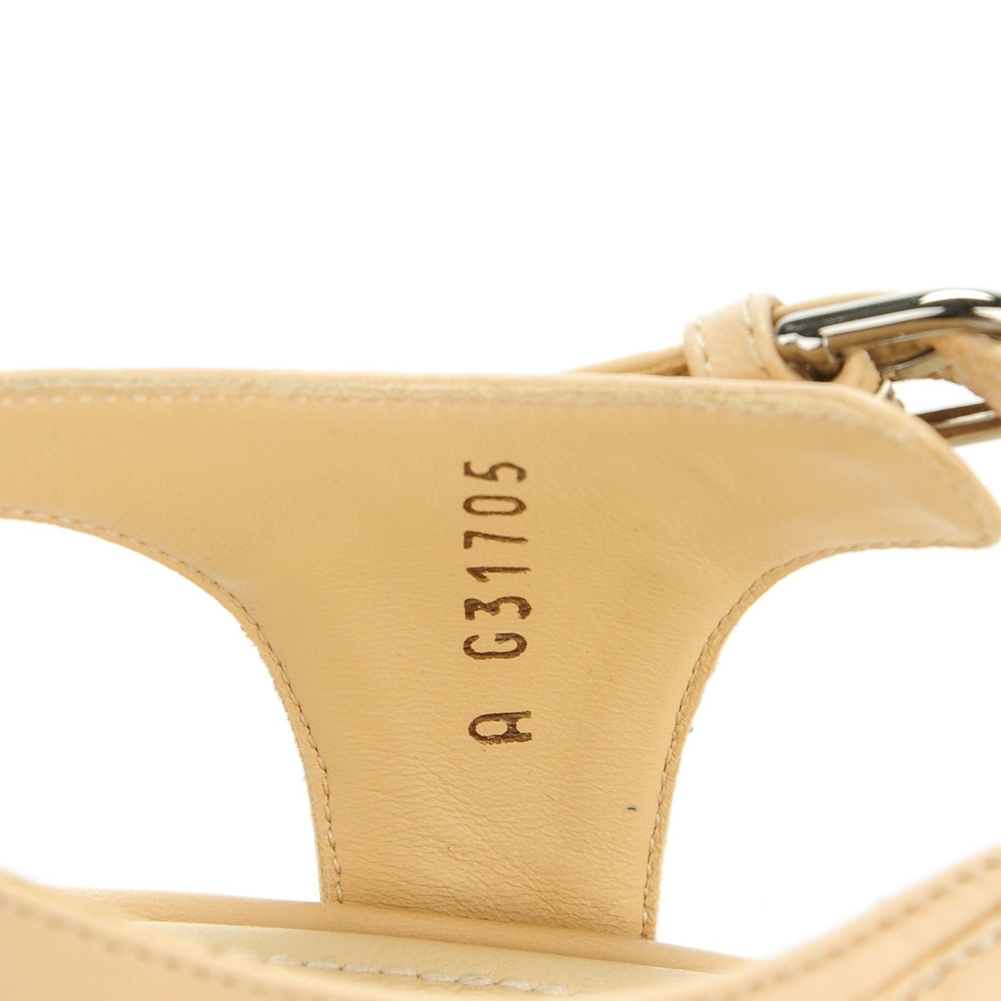 Lambskin Quilted Reissue Chain Pearl CC Sandals 39 Beige