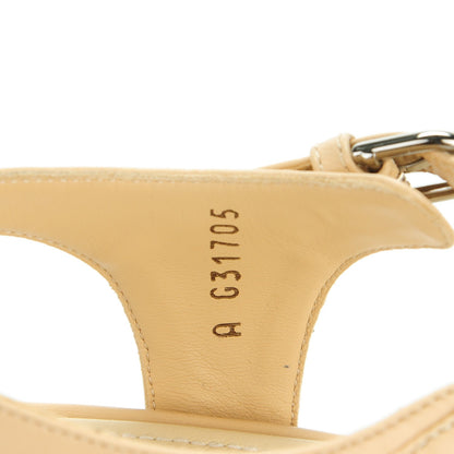 Chanel Lambskin Quilted Reissue Chain Pearl CC Sandals 39 Beige 8 of 9